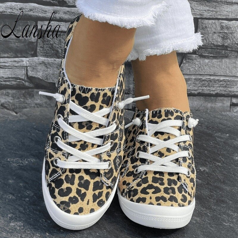 Canvas Shoes Factory - OEM/ODM High Quality Leopard Print Flat-soled Walking