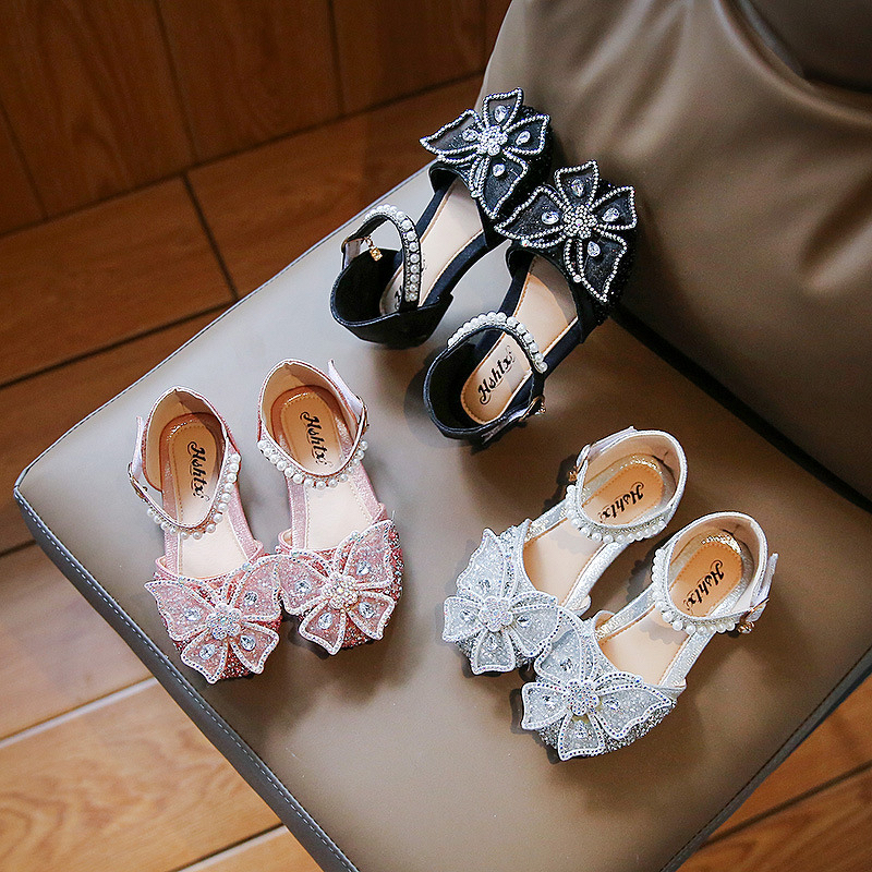 Flat Sandals Factory - OEM/ODM Sparkle Beaded Butterfly Decorated PU Leather