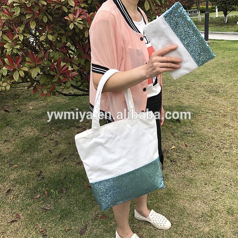 Tote Bags Factory - OEM/ODM Sequined Multi-color Lighting Canvas Tote Set