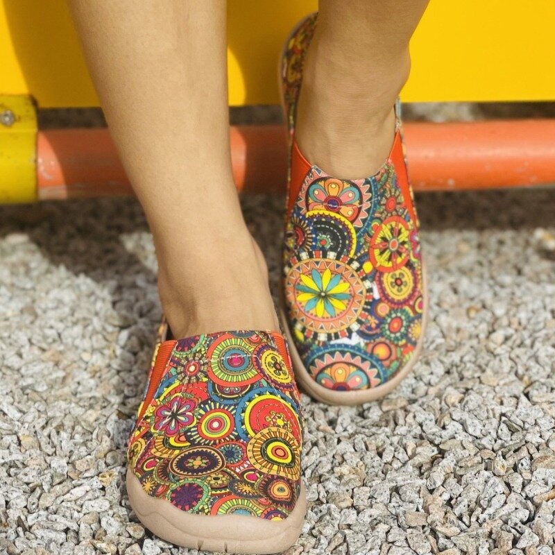 Canvas Loafers Factory - OEM/ODM Leopard Bohemia Floral Print Slip-on