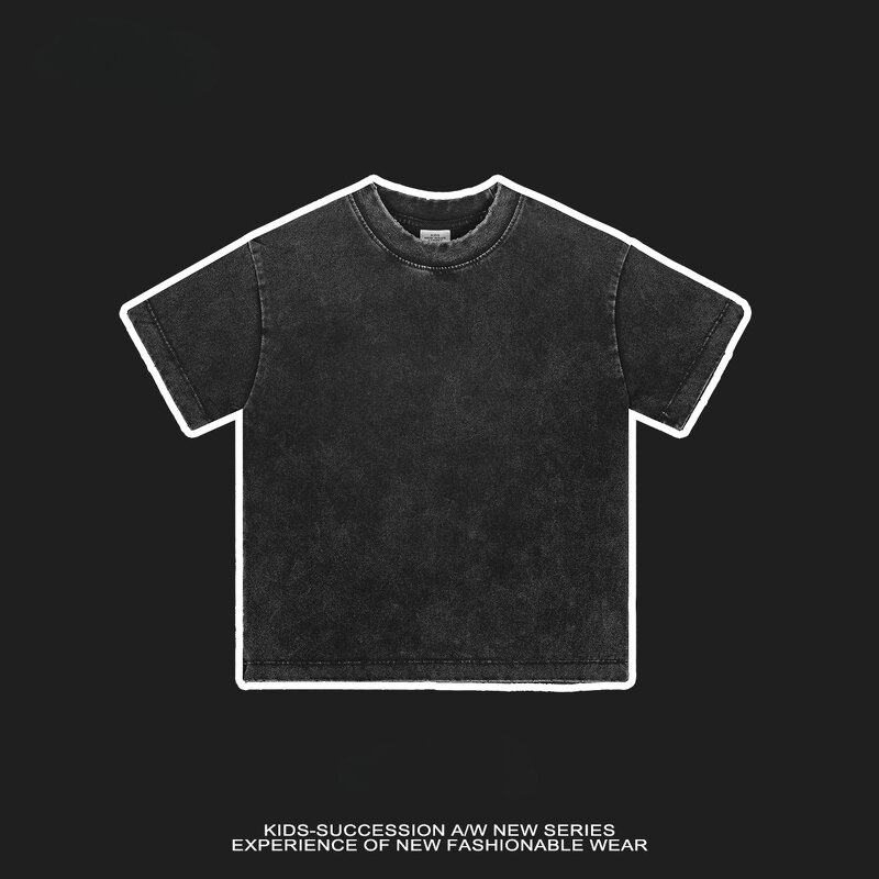 T-shirt Manufacturer - OEM/ODM Retro 230g Cotton Parent-child Round Neck