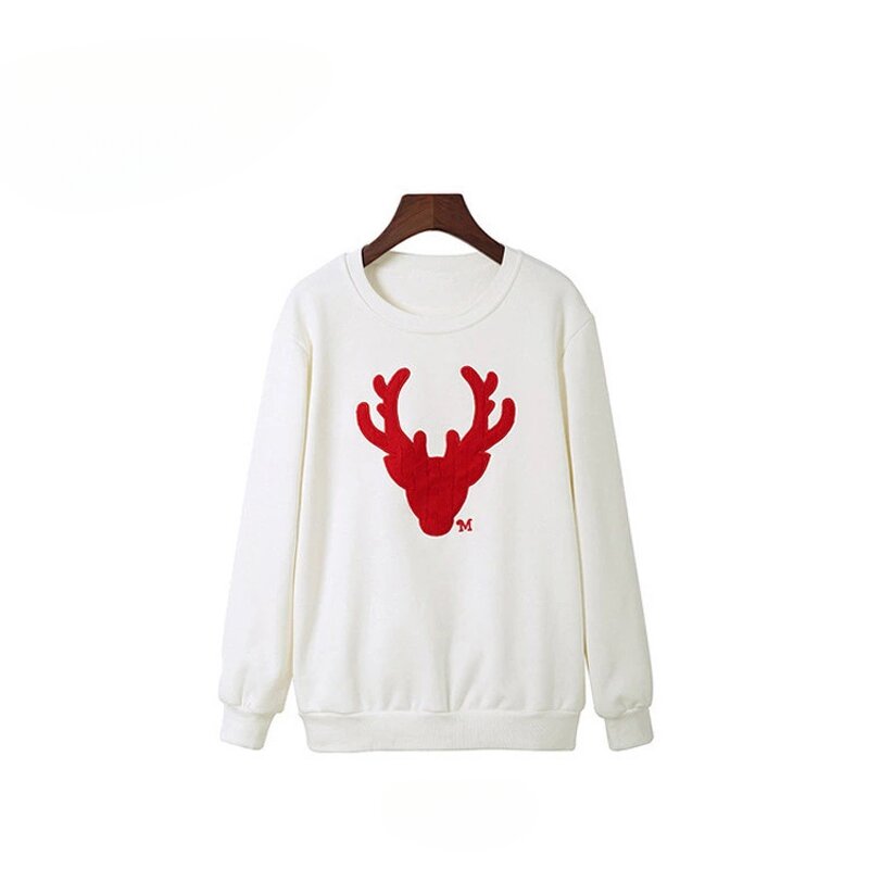 Hoodie Tops Factory - OEM/ODM Knitted Deer Pattern Pullover Fleece Hoodie