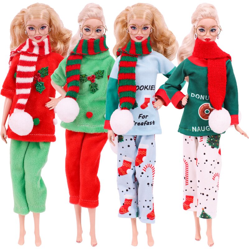 Christmas Doll Clothing Manufacturer - OEM/ODM 30cm Bobby Doll Fleece Top Pants Set