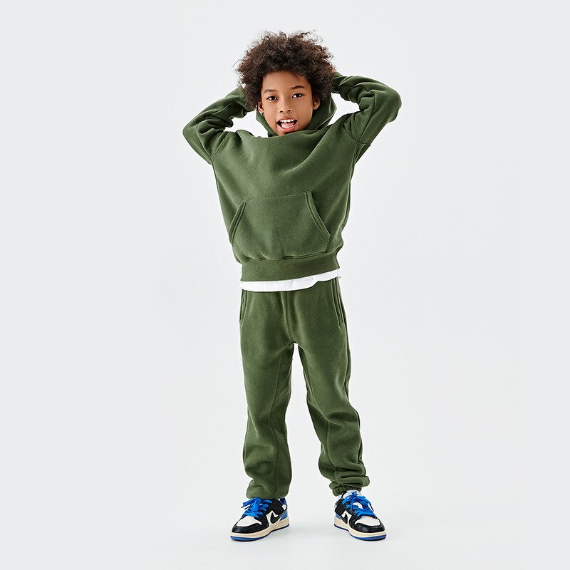 Children Clothing Factory - OEM/ODM 350G Fleece Hoodie Sweatshirts Pants Set