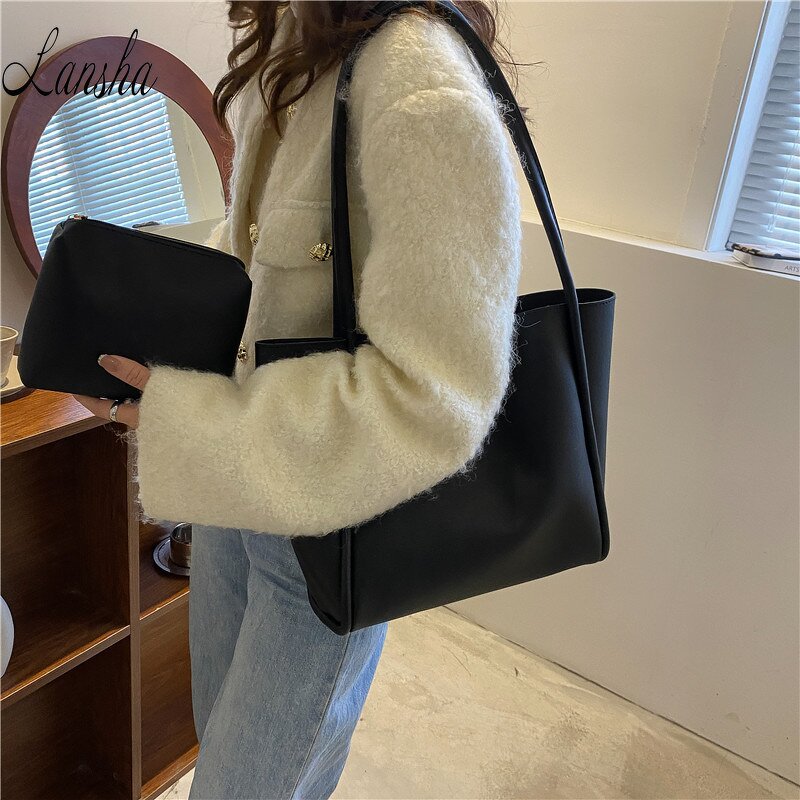 PU Leather Tote Bag Manufacturer - OEM/ODM Korean Simple Retro Brown Shoulder Bag