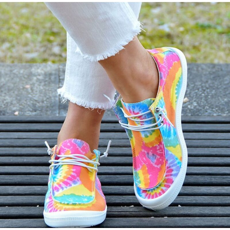 Canvas Shoes Factory - OEM/ODM Multi-colors Gypsy Boat Rainbow Tie Dye