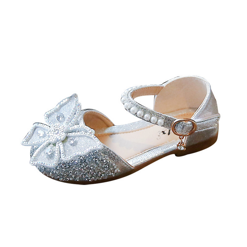 Flat Sandals Factory - OEM/ODM Sparkle Beaded Butterfly Decorated PU Leather
