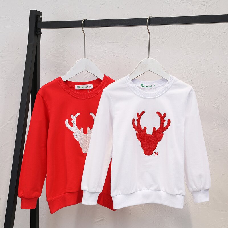 Hoodie Tops Factory - OEM/ODM Knitted Deer Pattern Pullover Fleece Hoodie