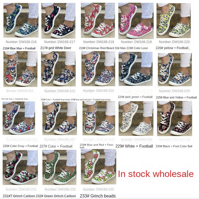 Canvas Sneakers Manufacturer - OEM/ODM Soft Sole Santa Print Lace Up Boat Shoes
