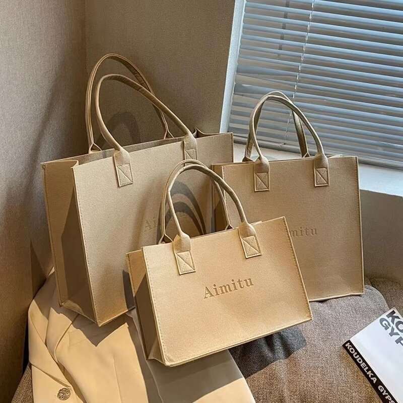 Tote Bag Factory - OEM/ODM Press Letter Logo Solid Unwoven Fabric Tote