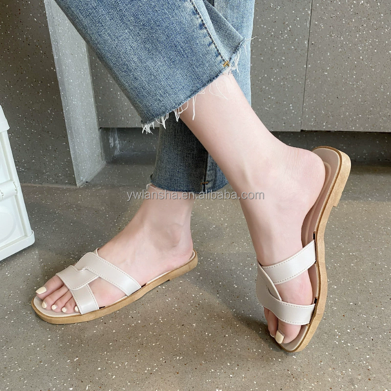 Flat Slippers Manufacturer - OEM/ODM Wholesale Faux PU Leather Summer Sandals