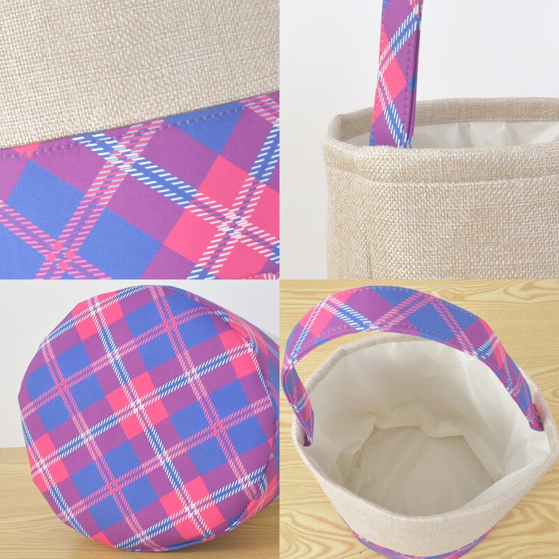 Halloween Bucket Factory - OEM/ODM Orange Black Plaid Ghost Embroidery Bucket