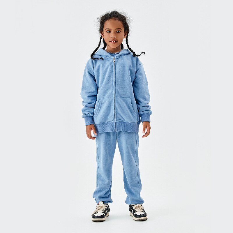 Children Clothing Manufacturer - OEM/ODM Custom Logo Cotton Zipper Fleece Set