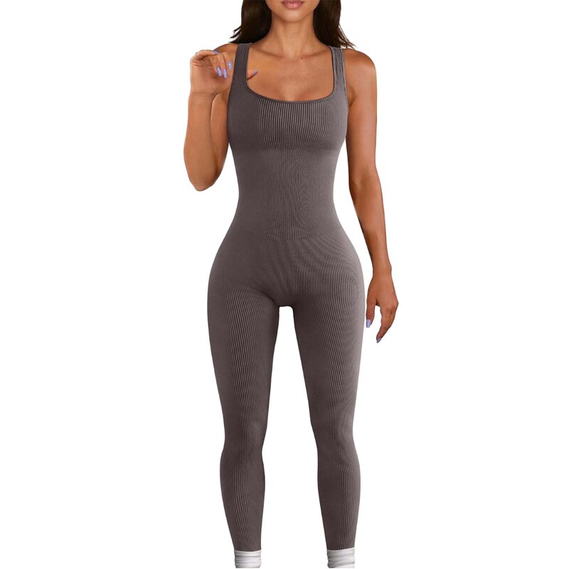 Women's Jumpsuit Manufacturer - OEM/ODM Custom Ribbed Gym Jumpsuit