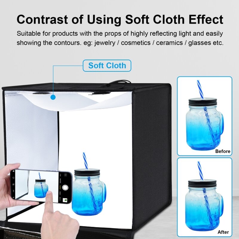 Photo Studio Box Manufacturer - OEM/ODM Custom 60x60cm LED Light Cube Tent