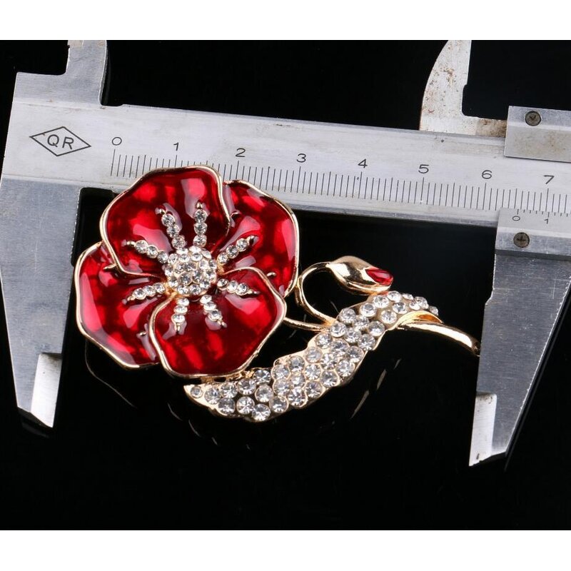 Brooch Manufacturer - OEM/ODM Custom Red Poppy Flower Brooch Pin