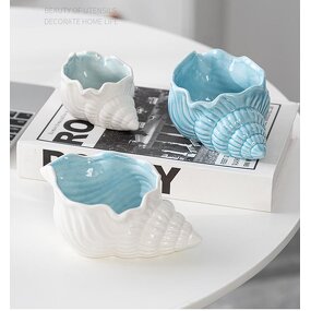 Ceramic Ashtray Manufacturer - OEM/ODM Custom Blue White Shell Cigar Ashtray