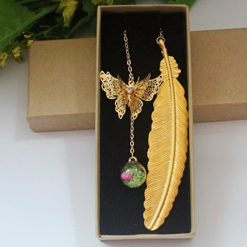 Metal Bookmark Manufacturer - OEM/ODM Custom Gold Plating Angel Wings Bookmark