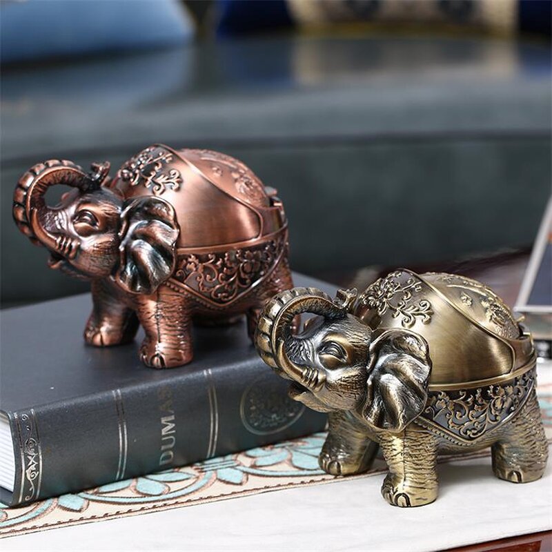 Metal Ashtray Manufacturer - OEM/ODM Custom Nordic Elephant Ashtray with Cap