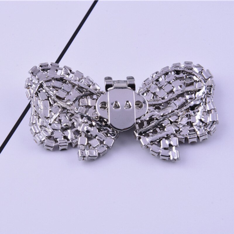 Shoe Buckle Manufacturer - OEM/ODM Custom Alloy Bow Diamond Shoe Flower