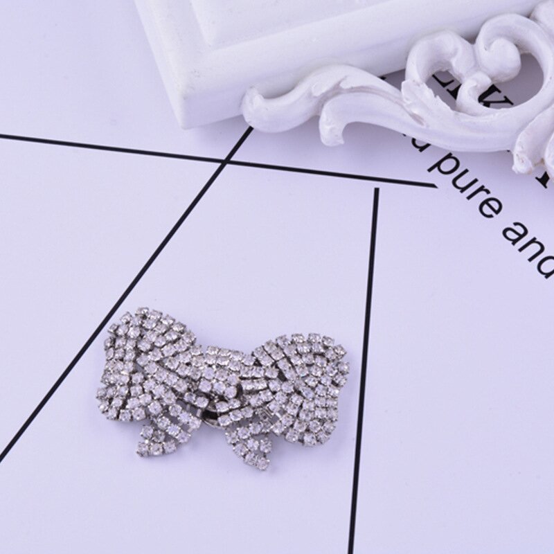 Shoe Buckle Manufacturer - OEM/ODM Custom Alloy Bow Diamond Shoe Flower