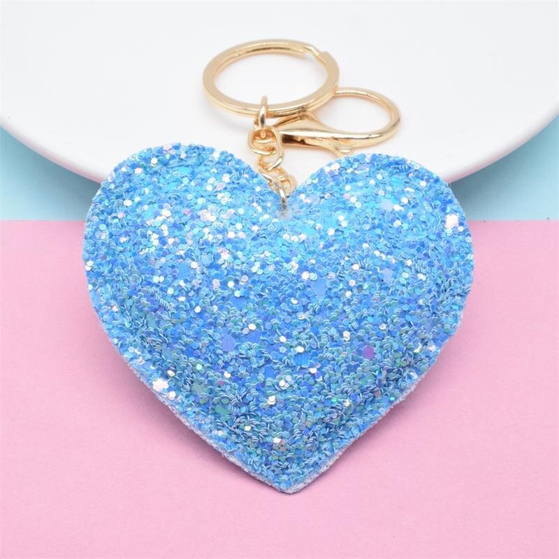 Key Chain Manufacturer - OEM/ODM Custom PU Leather Sequin Love Keychain