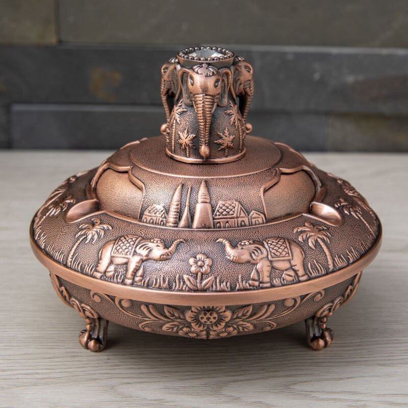 Metal Ashtray Manufacturer - OEM/ODM Custom Round Ashtray with Cover