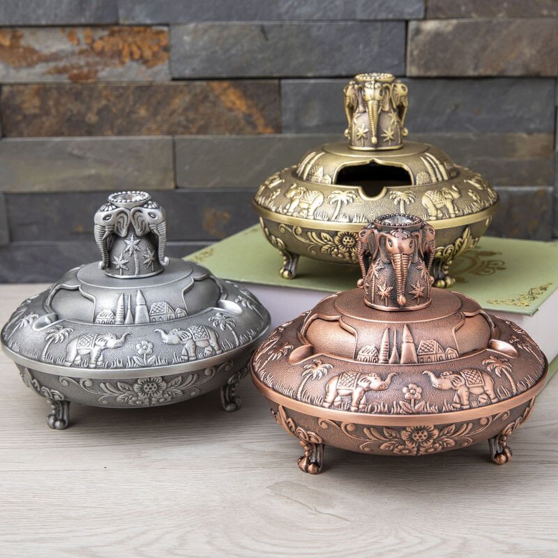 Metal Ashtray Manufacturer - OEM/ODM Custom Round Ashtray with Cover