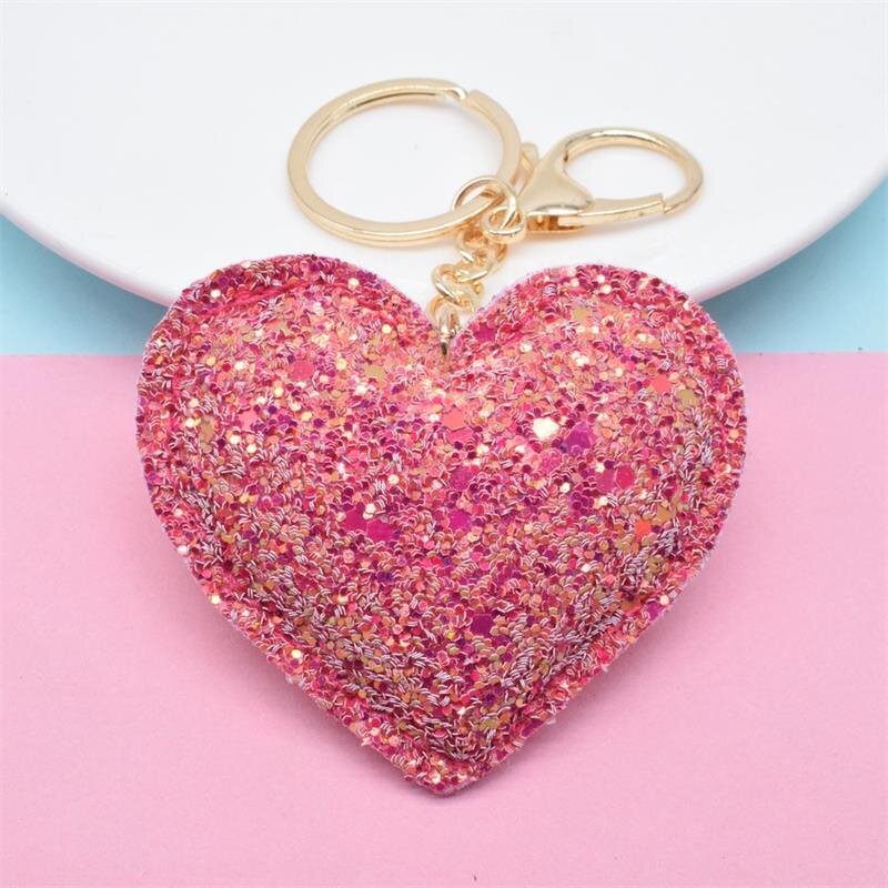 Key Chain Manufacturer - OEM/ODM Custom PU Leather Sequin Love Keychain