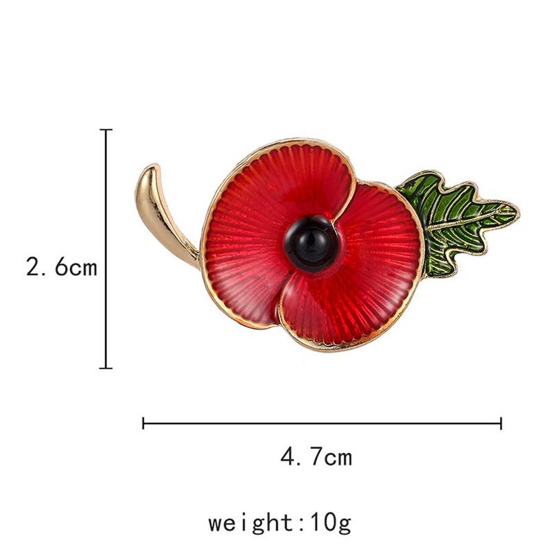 Brooch Manufacturer - OEM/ODM Custom Zinc Alloy Poppy Flower Brooch