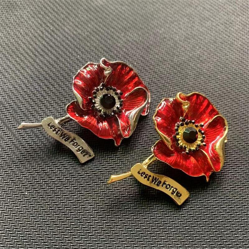 Brooch Manufacturer - OEM/ODM Custom Red Poppy Brooch Pin
