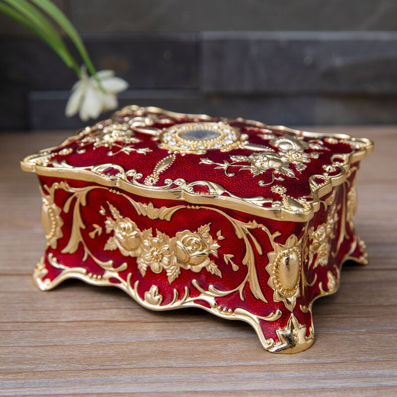 Jewelry Box Manufacturer - OEM/ODM Custom Gold Blue Red Diamond Inlaid Box