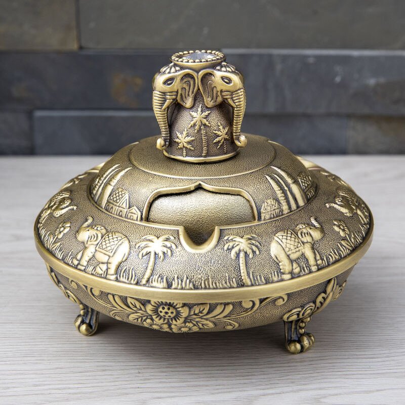 Metal Ashtray Manufacturer - OEM/ODM Custom Round Ashtray with Cover