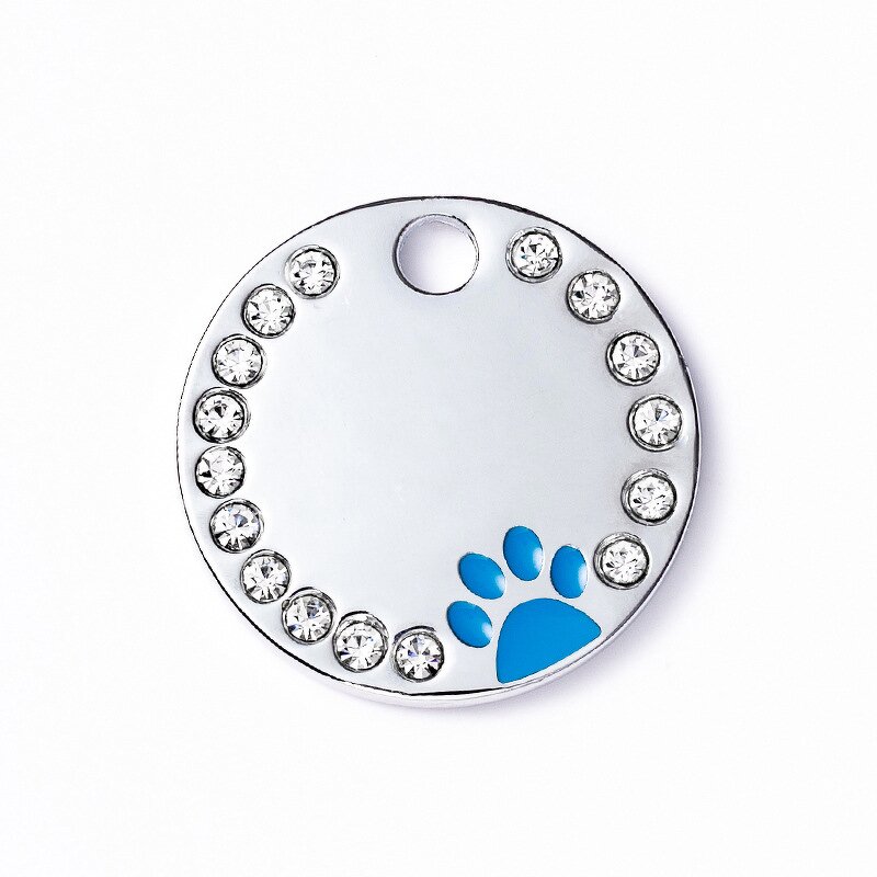 Dog Tag Manufacturer - OEM/ODM Custom Round Diamond Studded Pet Tag