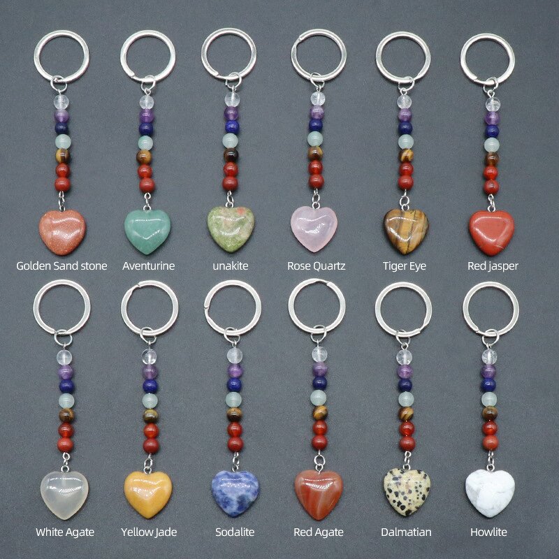 Keychain Pendant Manufacturer - OEM/ODM Custom Natural Crystal Heart Keychain