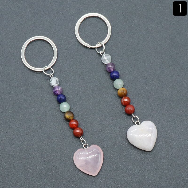 Keychain Pendant Manufacturer - OEM/ODM Custom Natural Crystal Heart Keychain