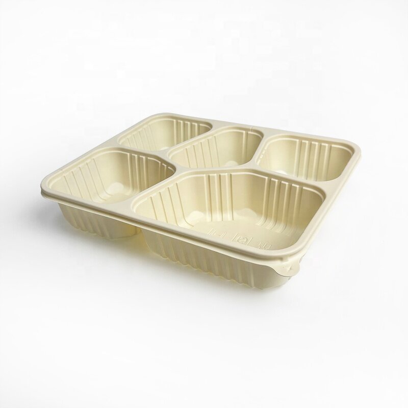 Cornstarch Lunch Box Supplier - Custom 5 Compartments Food Packaging