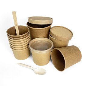 Kraft Soup Bowl Factory - Custom Biodegradable with Lid OEM