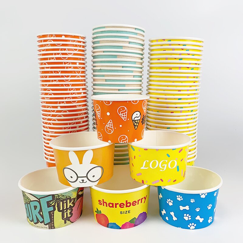 Mini Ice Cream Cup Supplier - Custom Clear Reusable with Spoon