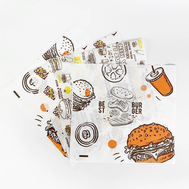 Burger Wrapping Paper Factory - Custom Food Safe Grade Printing