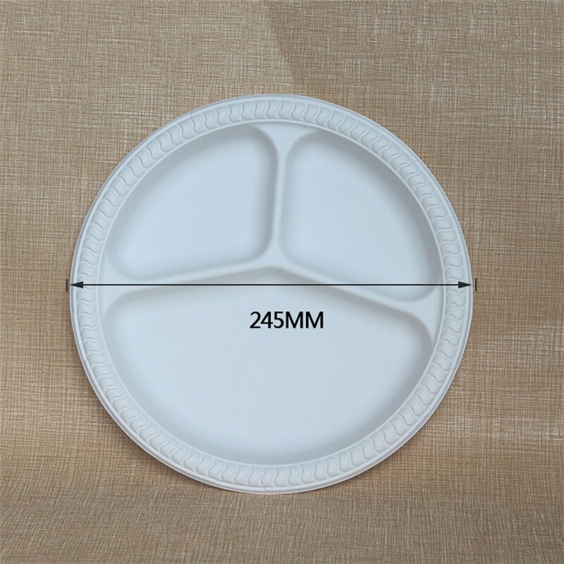 Biodegradable Food Plate Supplier - Custom 10 Inch 3 Compartment