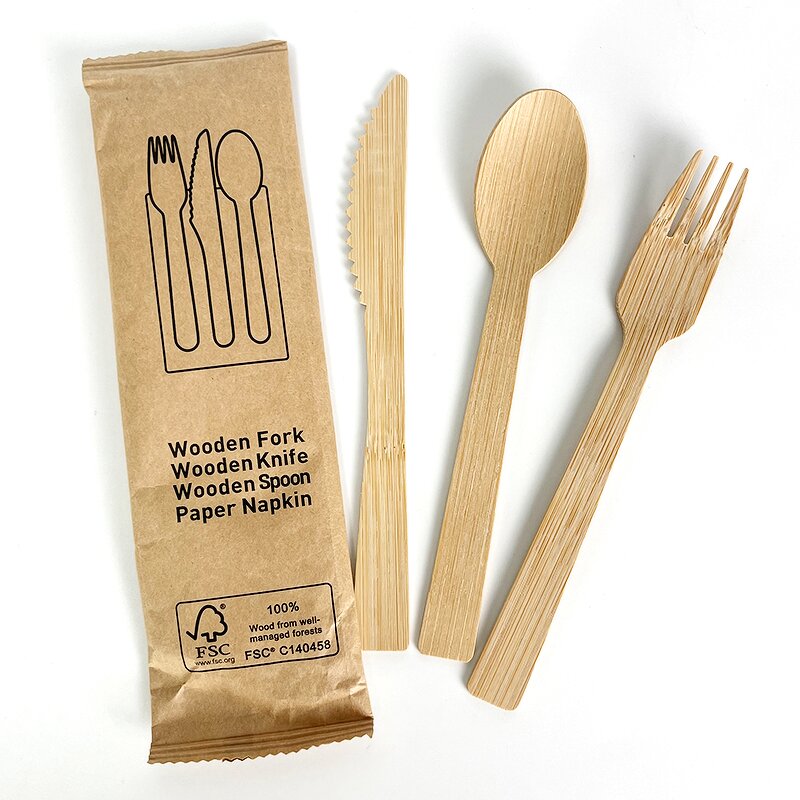 Wooden Cutlery Set Factory - Custom Individual Pack Eco