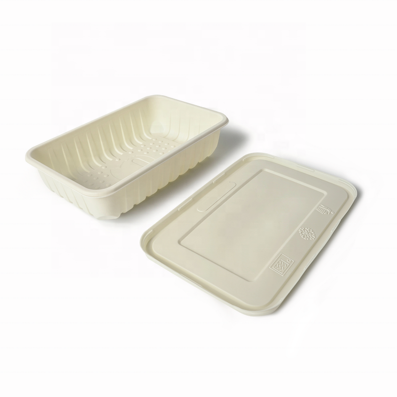 Corn Starch Food Container Factory - Custom Beige Color Takeaway