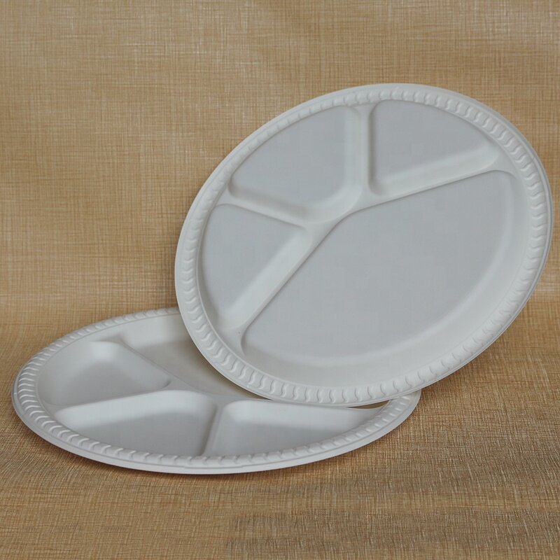 Cornstarch Dish Plate Factory - Custom 11 Inch 4 Compartment