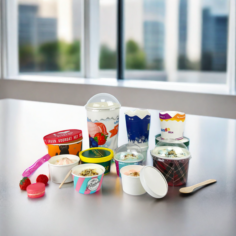 Ice Cream Paper Cup Factory - Custom Printed 4-24oz with Lid