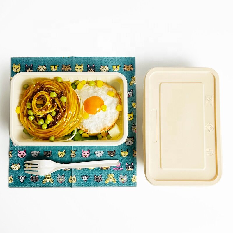 Corn Starch Food Container Factory - Custom Beige Color Takeaway