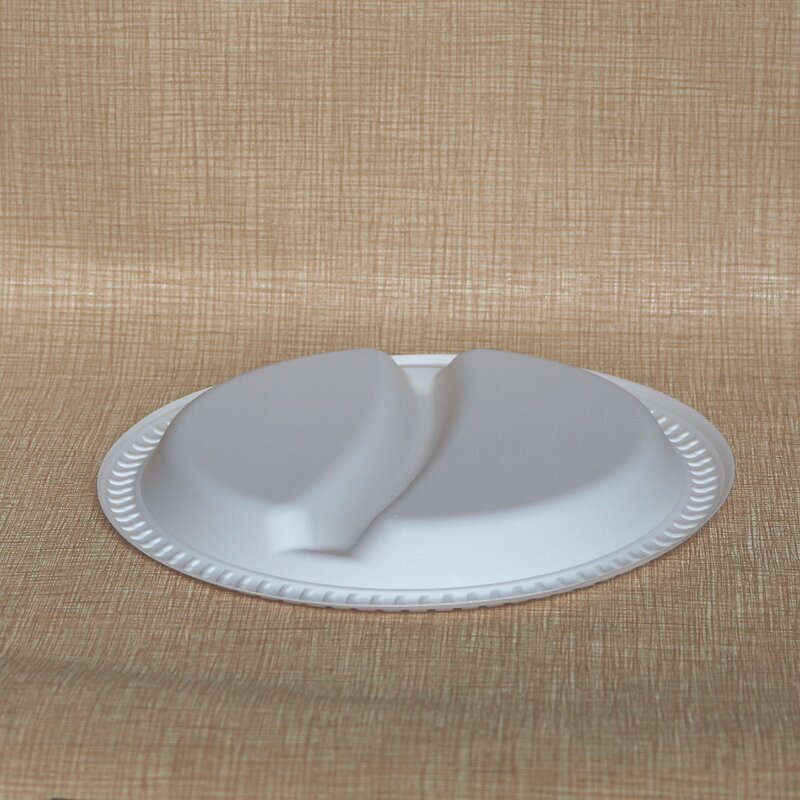 Cornstarch Food Plate Factory - Custom 8 Inch 2 Compartment OEM