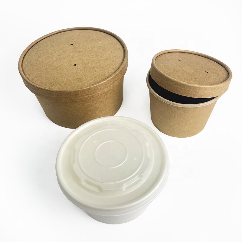 Brown Soup Cup Supplier - Custom 8-16oz Oil Proof Kraft