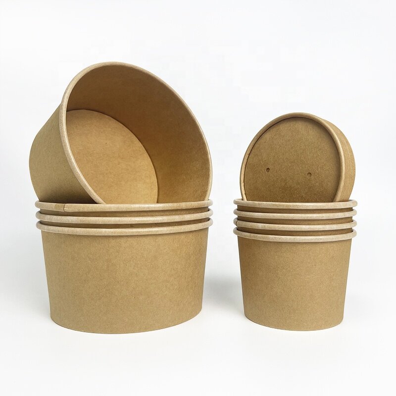 Brown Soup Cup Supplier - Custom 8-16oz Oil Proof Kraft