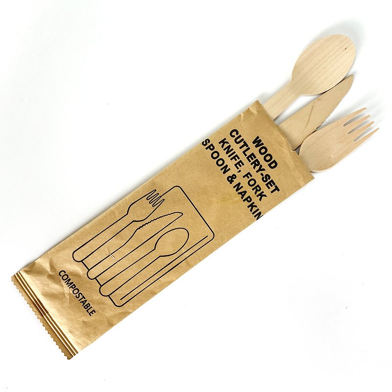Wooden Cutlery Set Factory - Custom Individual Pack Eco